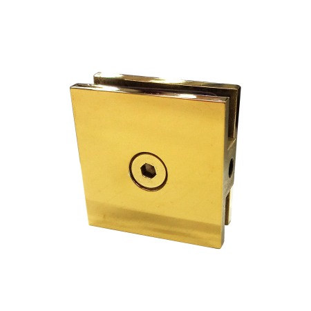Conector perete-sticla  rectangular 90°  1 gaura de fixare, gold