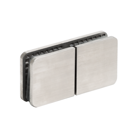 Conector sticla-sticla  rectangular 180° satinat