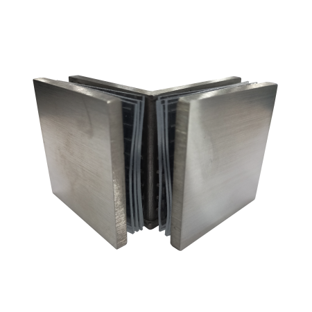 Conector sticla-sticla  rectangular 90° satinat