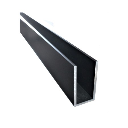Profil U (aluminiu)  20x40x2mm black